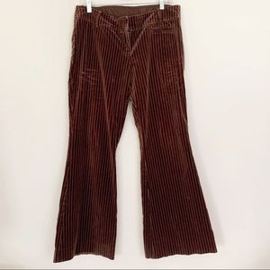H&M Divided Brown Velvet Stripe Wide Leg Pants